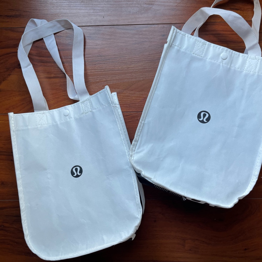 (2) Lululemon White Shopping Bags
